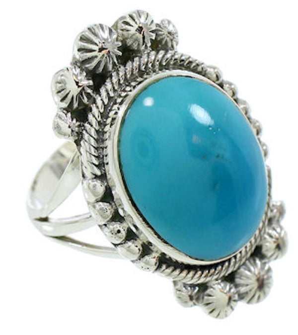 Southwest Jewelry Turquoise Sterling Silver Ring Size 5-3/4 WX35647